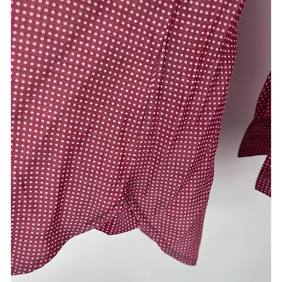 Express Viscose Blend Button-Down Collared Polka Dot Blouse Women's Medium - Picture 7 of 10